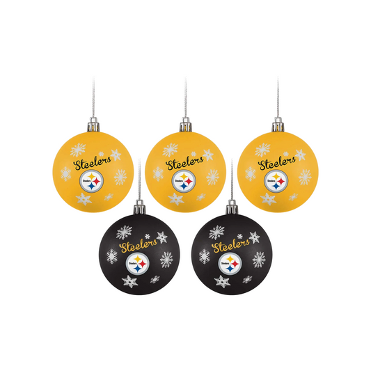Pittsburgh Steelers 5-Pack Shatterproof Ball Ornament Set
