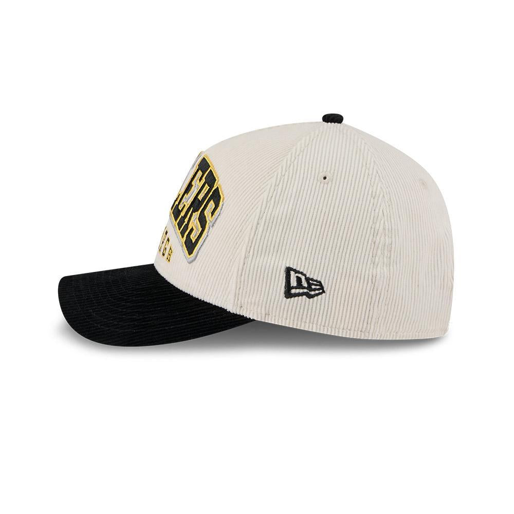 Pittsburgh Steelers New Era Cream/Black Two-Tone Sided Corduroy 9FORTY A-Frame Adjustable Hat