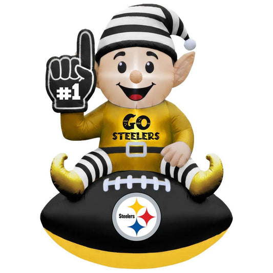 Pittsburgh Steelers 4' Elf on a Football Outdoor Yard Inflatable