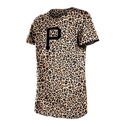 Pittsburgh Pirates Girls Youth Leopard Logo Tee