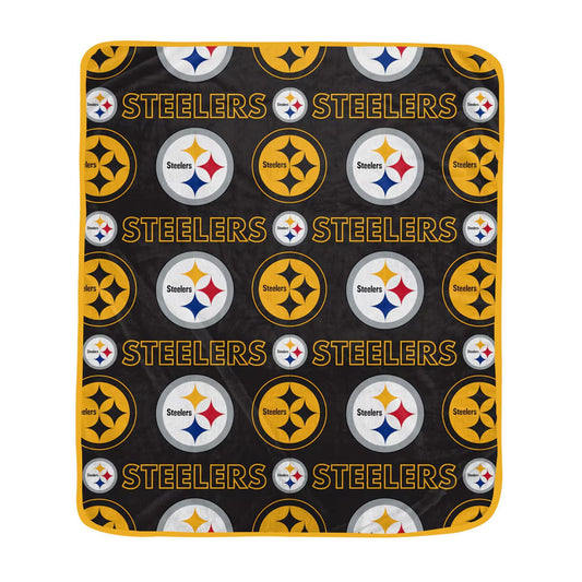 Pittsburgh Steelers Pegasus 50" x 60" Repeat Big Logo Wordmark Ultra Soft Blanket