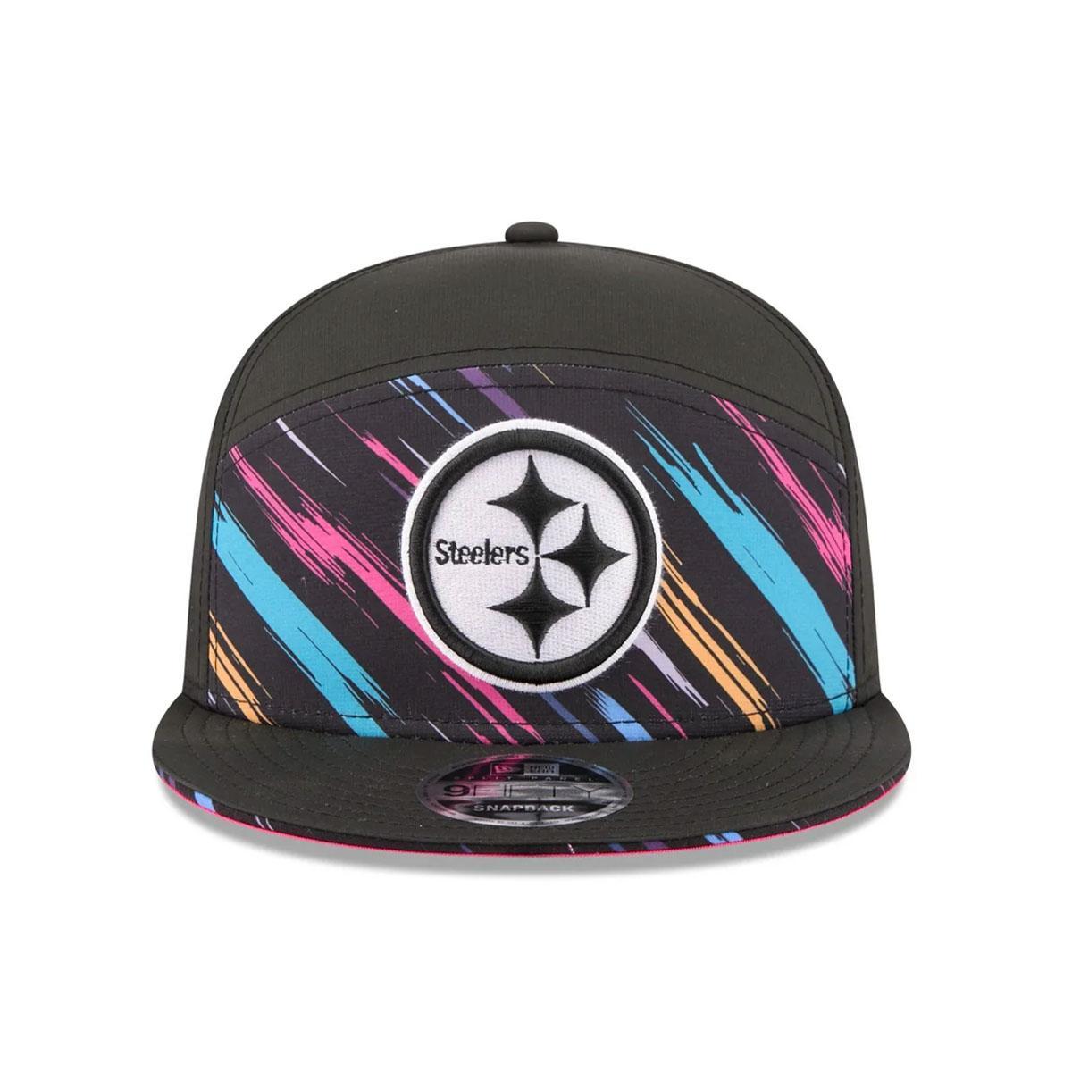 Pittsburgh Steelers New Era Black 2026 NFL Crucial Catch 9FIFTY Split Panel Snapback Hat