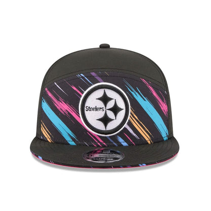 Pittsburgh Steelers New Era Black 2026 NFL Crucial Catch 9FIFTY Split Panel Snapback Hat