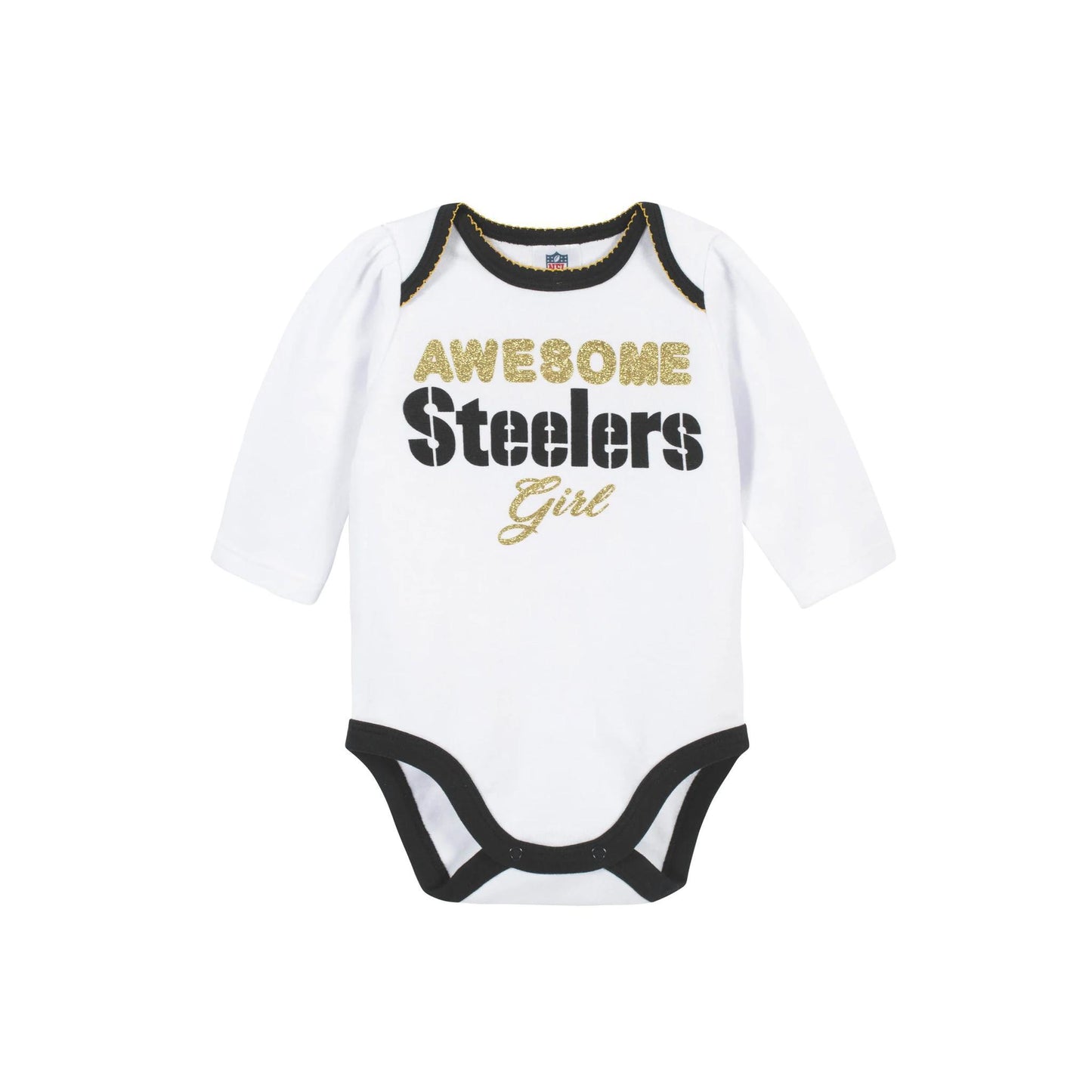 3-Piece Baby Girls Pittsburgh Steelers Bodysuit