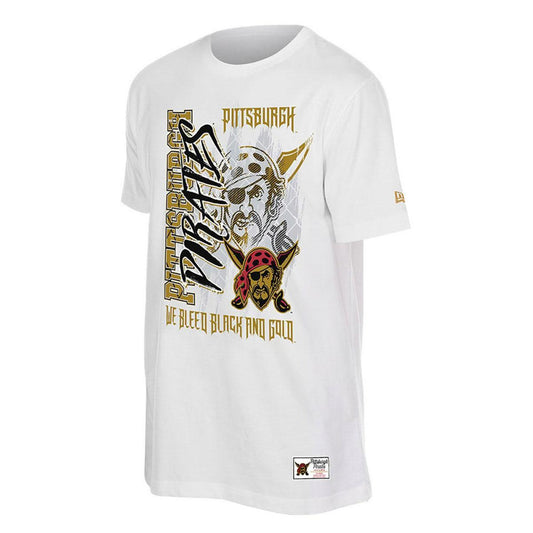 New Era Pittsburgh Pirates City Connect We Bleed Black And Gold White Tee