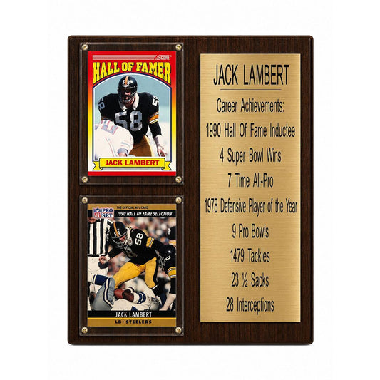 Jack Lambert 8x10" Career Achievement Plaque