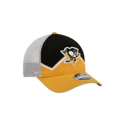 Pittsburgh Penguins New Era Gold/Black Hockey Sock 9FORTY A-Frame M-Crown Adjustable Trucker Hat