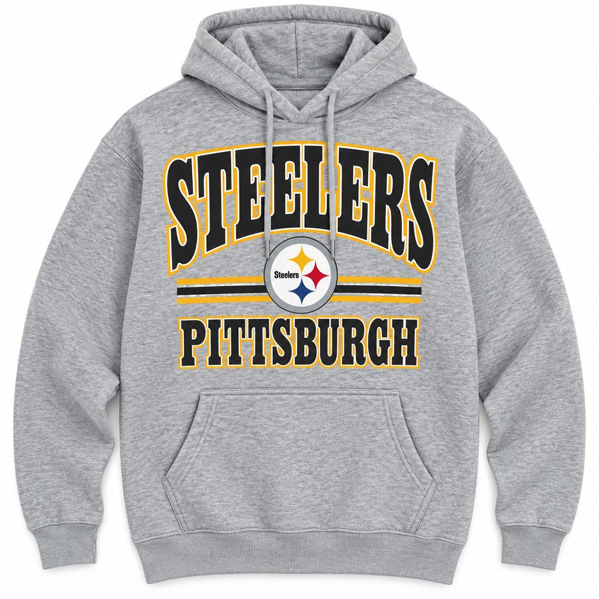 Pittsburgh Steelers Starter Tradition Grey Pullover Hoodie