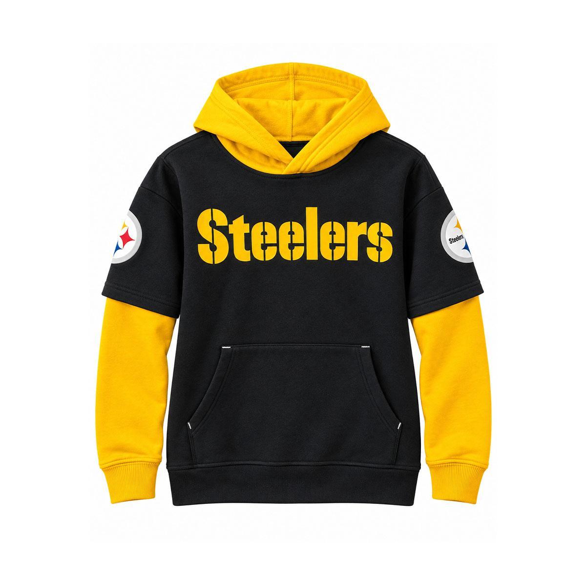 Pittsburgh Steelers Youth Wordmark Pullover Hoodie